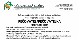 ikona článku Volné místo pečovatel/pečovatelka v nepřetržitém režimu